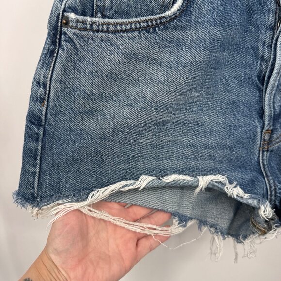 Reformation Jeans Button Fly High Waist Cut-off Shorts Women 28 Blue Sydney Wash - Picture 2 of 8